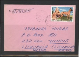 ROMANIA Postal History Brief Envelope RO 041 Dogs - Lettres & Documents