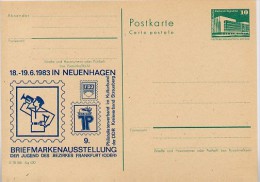 DDR P84-25-83 C32 Postkarte Zudruck AUSSTELLUNG NEUENHAGEN 1983 - Cartoline Private - Nuovi