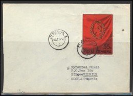 ROMANIA Postal History Brief Envelope RO 051 Flag Coat Of Arm Propaganda - Cartas & Documentos