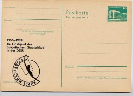 SOWJETISCHER STAATSZIRKUS DDR P84-29-83 C37 Postkarte Zudruck Potsdam 1983 - Circus