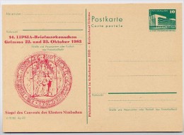 DDR P84-42-83 C49 Postkarte Zudruck SIEGEL CONVENT KLOSTER NIMBSCHEN 1983 - Cartoline Private - Nuovi