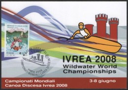 CANOEING / KAYAK - ITALIA IVREA 2008 - WILDWATER WORLD CHAMPIONSHIPS - ANNULLO 5.6.2008 - CARTOLINA UFFICIALE - Kano