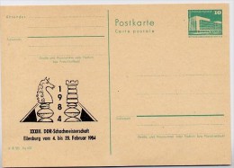 DDR P84-2-84 C59 Postkarte Zudruck SCHACH EILENBURG 1984 - Cartes Postales Privées - Neuves