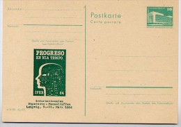 DDR P84-4a-84 C61-a Postkarte Zudruck ESPERANTO -TREFFEN  LEIPZIG 1984 - Privatpostkarten - Ungebraucht
