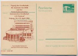 DDR P84-6-84 C63 Postkarte Zudruck ANATOMENTAGUNG Institut PURKINJE Leipzig 1984 - Postales Privados - Nuevos