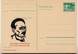 DDR P84-8a-84 C64 Postkarte Zudruck KARL LIEBKNECHT Suhl 1984 - Cartoline Private - Nuovi