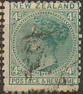 NZ 1882 4d QV P12x11.5 SG 199 U #BE215 - Gebruikt