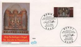 ALLEMAGNE GERMANY BUND Poste 1273 FDC ETB 1er Jour Arp-Schniter Orgel Organ Orgue St. Jacobi Hambourg - 1981-1990