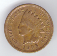 U.S.A. - STATI UNITI D' AMERICA - ONE CENT ( 1905 ) - INDIAN HEAD - 1859-1909: Indian Head