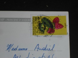 LETTTRE ANDORRE ANDORRA AVEC YT 547 - FLORE FLEUR FRUIT FRAMBOISE - CPM PAS DE LA CASA - CHAT CHATON - - Covers & Documents