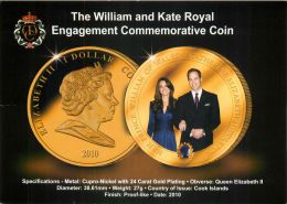 William And Kate Royal Engagement Commemorative Coin 2010 Postcard - Case Reali