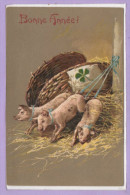 ANIMAUX --  COCHONS --  Carte Gaufrée - Pigs