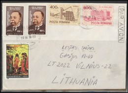 ROMANIA Postal History Brief Envelope Air Mail RO 052 Architecture Personalities Art Painting Religion - Covers & Documents