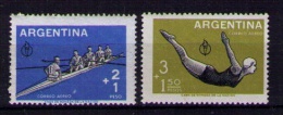 ARGENTINA 1959 - DEPORTES V- REMO - NATACION SALTO - YVERT AEREOS Nº 63-64 - Unused Stamps