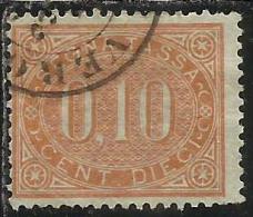 ITALIA REGNO ITALY KINGDOM  1869 SEGNATASSE TAXES DUE TASSE CENTESIMI 10 TIMBRATO USED - Taxe