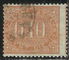 ITALIA REGNO ITALY KINGDOM  1869 SEGNATASSE TAXES DUE TASSE CENTESIMI 10 TIMBRATO USED - Postage Due