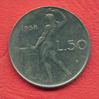 ZC497 /  - 50 LIRE - 1956 -  Italia Italy Italie Italien Italie -  Coins Munzen Monnaies Monete - 50 Liras