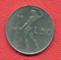 ZC549 /  - 50 LIRE - 1961 -  Italia Italy Italie Italien Italie -  Coins Munzen Monnaies Monete - 50 Liras