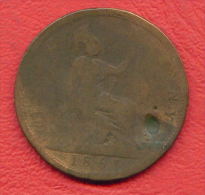 ZC860 / - ONE PENNY - 1861 - Great Britain Grande-Bretagne Grossbritannien - Coins Munzen Monnaies Monete - D. 1 Penny