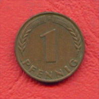 ZC1436 / - 1 PFENNING - 1949 ( F ) - FRG  Deutschland Germany Allemagne Germania - Coins Munzen Monnaies Monete - 1 Pfennig