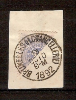 Nr. TX2 Gehalveerd Op Fragment Met PRACHTIGE Rondafstempeling BRUXELLES (R.CHANCELLERIE) Dd. 13/10/1892 !  ZELDZAAM ! - Postzegels