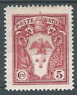 1933 VATICANO GIARDINI E MEDAGLIONI 5 CENT MH * - EDV01 - Ongebruikt