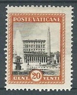1933 VATICANO GIARDINI E MEDAGLIONI 20 CENT MH * - EDV01 - Unused Stamps