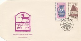 Czechoslovakia / First Day Cover (1966/27 C) Praha (2): Jewish Monuments - Pitcher; Old-New Synagogue - Jewish