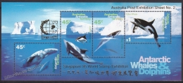 Australian Antartic Territory 1995 Yvert BF-2, Sea Fauna, Whales & Dolphins Overprinted Singapore - MNH - Ungebraucht