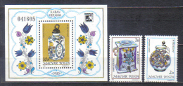 Hungary Mi 3783-3784 + Bl 181 Stamp Day  Porcelan 1985  MNH - Unused Stamps