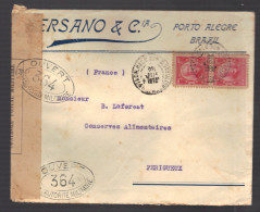 BRESIL 1914/1918 Usages Courants Obl. S/enveloppe Censure Militaire Française - Storia Postale