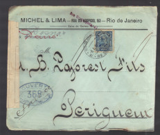 BRESIL 1914/1918 Usages Courants Obl. S/enveloppe Censure Militaire Française - Storia Postale