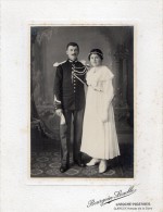 PHOTO 42 - MILITARIA - CLAMECY - Photo Originale ( 10 X 15 ) Sur Carton - Mariage / Gendarme - Guerre, Militaire