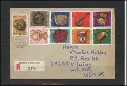 SWITZERLAND Postal History Brief Envelope CH 037 BERN Music Instruments Europe - Cartas & Documentos