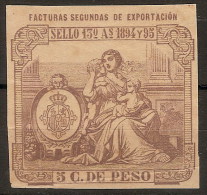 Puerto Rico Fiscal Facturas Segundas De Exportación. 1894 U 95 - Porto Rico