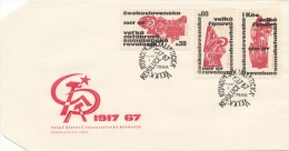 Czechoslovakia / First Day Cover (1967/28) Praha (2): 50 Ann. Great October Socialist Revolution (30h - Cruiser Aurora) - Guerre Mondiale (Première)