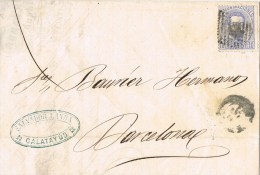 8780. Carta Entera CALATAYUD (Zaragoza) 1873. Amadeo - Cartas & Documentos