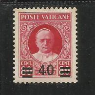 VATICANO VATICAN VATIKAN 1934 1937 PROVVISORIA PROVISIONAL CENT. 40 SU 80 C. MH BEN CENTRATO FIRMATO SIGNED - Unused Stamps