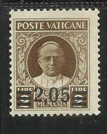 VATICANO VATICAN VATIKAN 1934 1937 PROVVISORIA PROVISIONAL LIRE 2,05 SU 2 L. MNH FIRMATO SIGNED - Ongebruikt