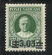 VATICANO VATICAN VATIKAN 1934 1937 PROVVISORIA PROVISIONAL LIRE 3,05 SU 5 L. MNH BEN CENTRATO FIRMATO SIGNED - Unused Stamps