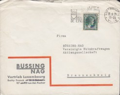 Luxembourg LUXEMBOURG VILLE 1939 Cover Lettre To BRAUNSCHWEIG Germany BÜSSING NAG Cachet - Lettres & Documents