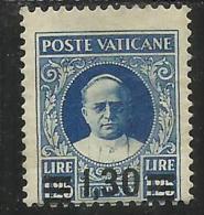 VATICANO VATICAN VATIKAN 1934 1937 PROVVISORIA PROVISIONAL LIRE 1,30 SU 1,25. MNH FIRMATO SIGNED - Ongebruikt