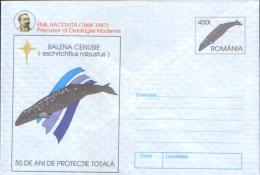 Romania- Postal Stationery Cover Unused 1997-Whale, Gray ; E.Racovita Precursor Of Modern Cetologie - Baleines