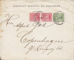 Belgium CONSULAT GÉNÉRAL DE DANEMARK, ANTWERPEN . ANVERS 1919 Cover Lettre To Denmark (2 Scans) - Covers & Documents