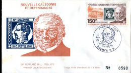 FDC Nouvelle Calédonie : Sir Rowland Hill - Nouméa 17 Novembre 1979 - Tirage Limité à 6000 Ex. N° 0590 - FDC