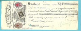 214 Op Mandat Met Stempel BRUXELLES, Met Firmaperforatie (perfin) "C.G.L." Van CREDIT GENERAL LIEGEOIS - 1909-34