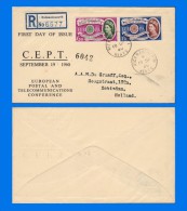 GB 1960-0002, 1st Anniv. Of European Postal & Telecomm. Conference (C.E.P.T.) FDC - 1952-1971 Em. Prédécimales