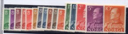 Serie  Nº  381/90 Noruega - Unused Stamps