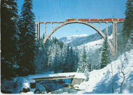 Langwies - Viadukt Mit Rhätischer Bahn Im Winter          Ca. 1970 - Langwies