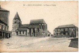 80. Bray Sur Somme. Place Et L'eglise - Bray Sur Somme